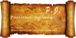 Pavlicsek Julianna névjegykártya