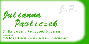 julianna pavlicsek business card